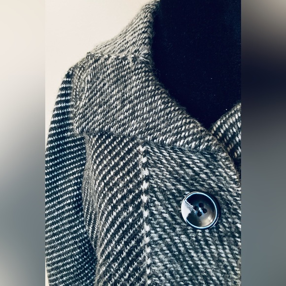 Y2K Shacket Cosy Sweater Size L Black Cream Acrylic/Nylon/Mohair Blend Conrad C - Picture 4 of 10